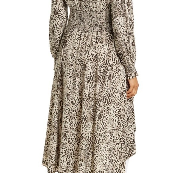 Patrizia Luca Deep V High-low Animal Print Tunic Cream Black Size Small - Picture 3 of 15